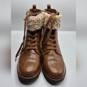 Serra Brown Lace Up Boots with Cozy Lining
